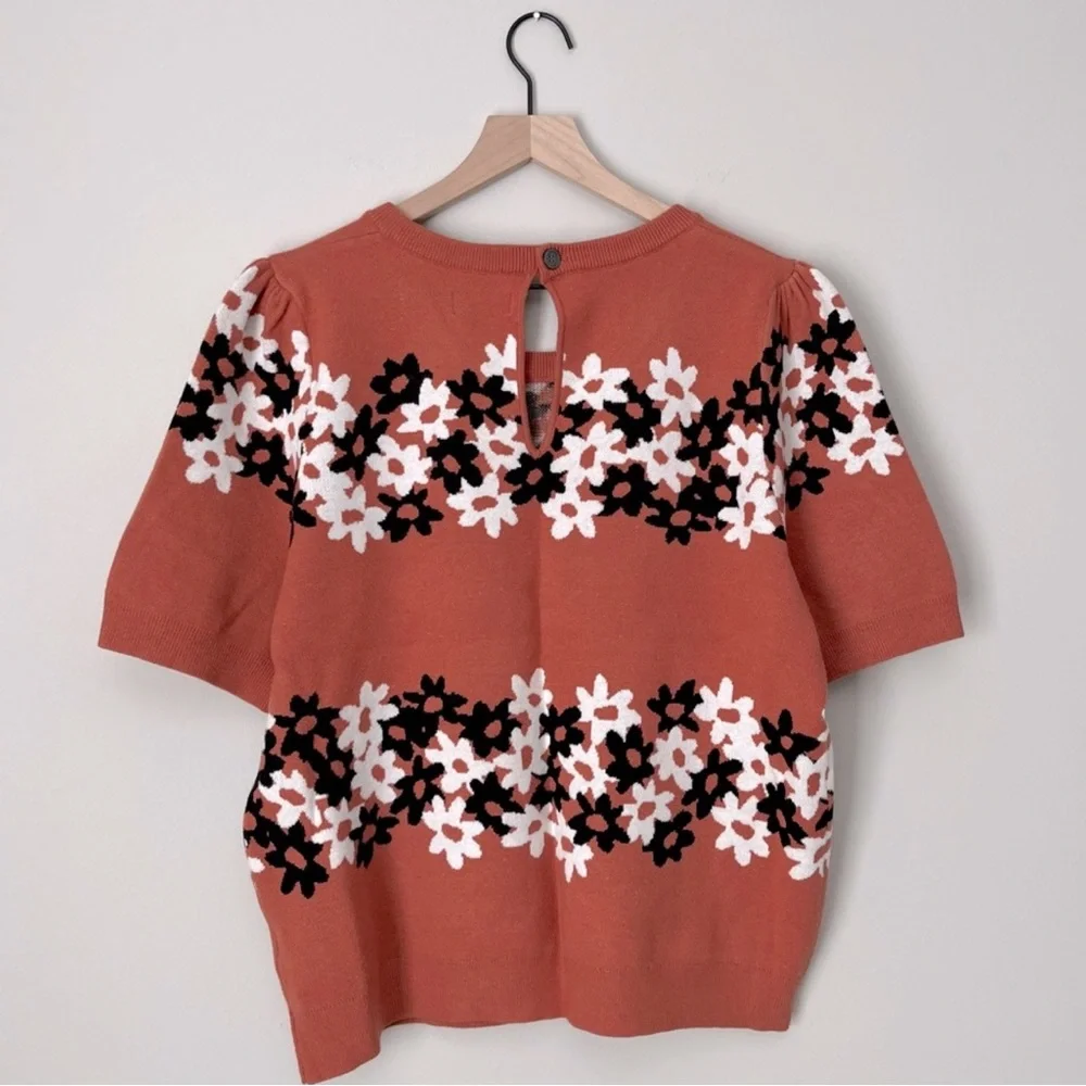 Maeve Orange Floral Crew Neck Sweater - Picture 4 of 6